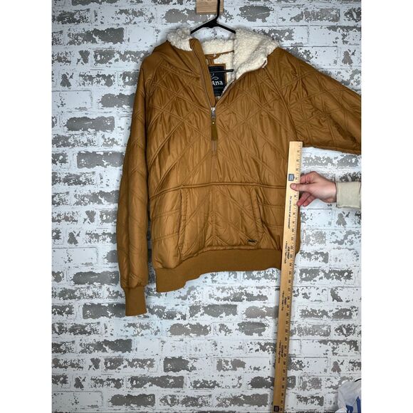 Prana | women quilted pullover quarter zip with hood sherpa lined - Picture 5 of 13
